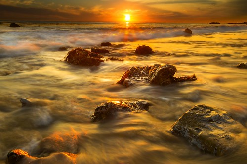 california longexposure sunset seascape beach night gold warm cloudy malibu goldenhour