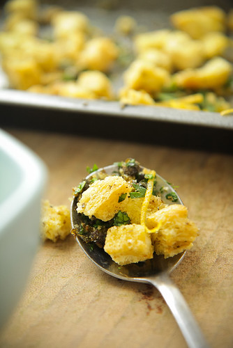 Herb and Caper Crouton Spoon