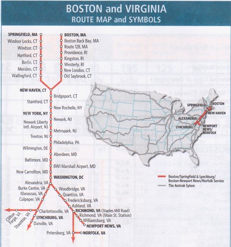 Amtrak Virginia Service 2014 Map
