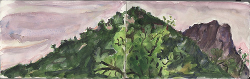 arizona watercolor landscape prescott thumbbutte marciamilnerbrage