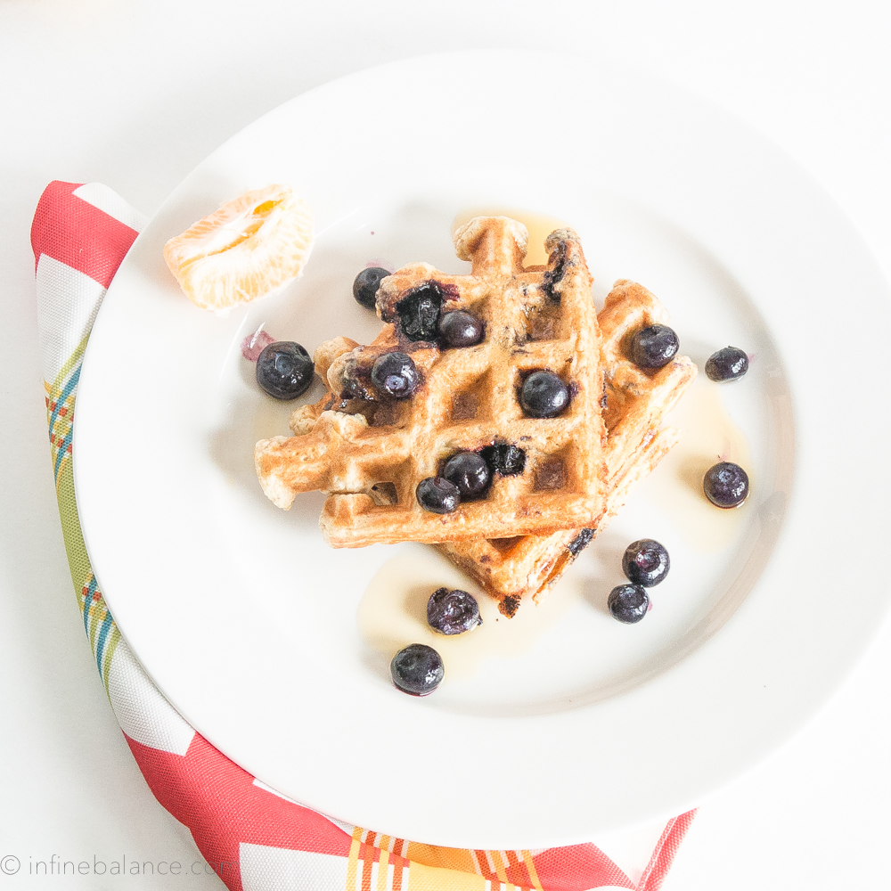 Whole Wheat and Blueberry Waffles #recipe #breakfast