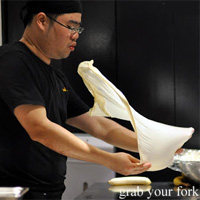 Making roti at Mamak Sydney