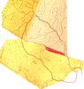 Carte reconstituée à partir du Cadastre Napoléon avec les ruisseaux de Carciara, Frassiccia, Bonifacio et Figa