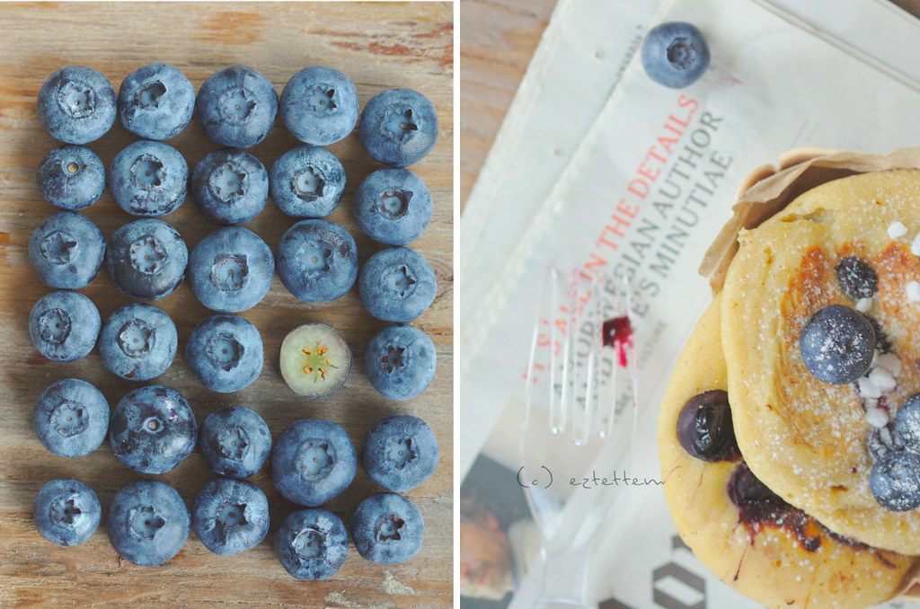 ricotta pancake with blueberries