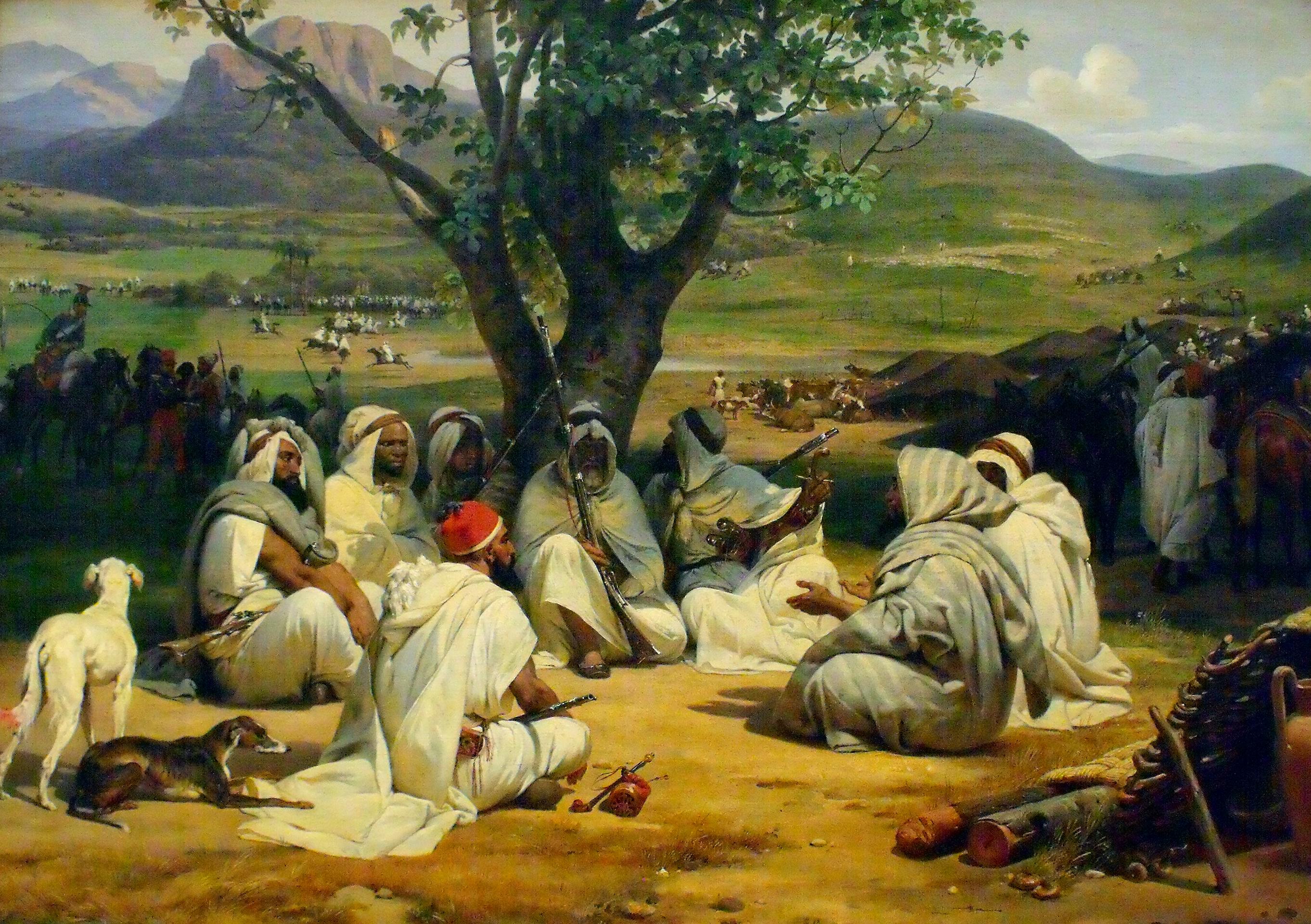 Reunión de árabes. Horace Vernet. Óleo sobre lienzo, 1834