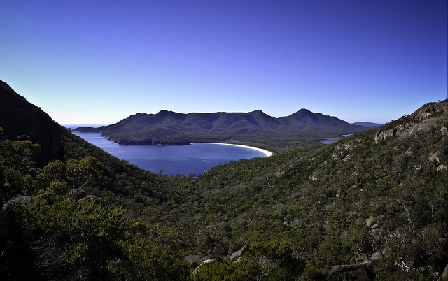 Wineglass Bay, as seen from the lookout at the saddle, Freycinet National Park