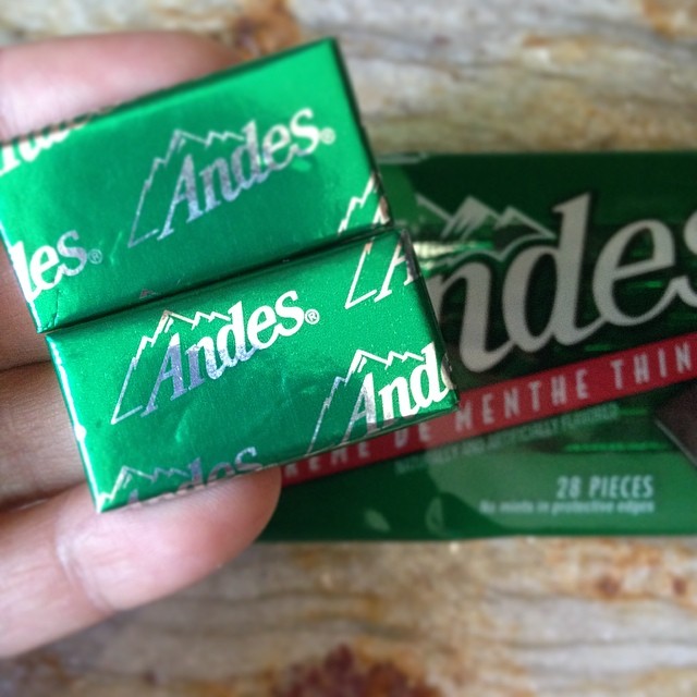 Second day in a row eating Andes mints for lunch.