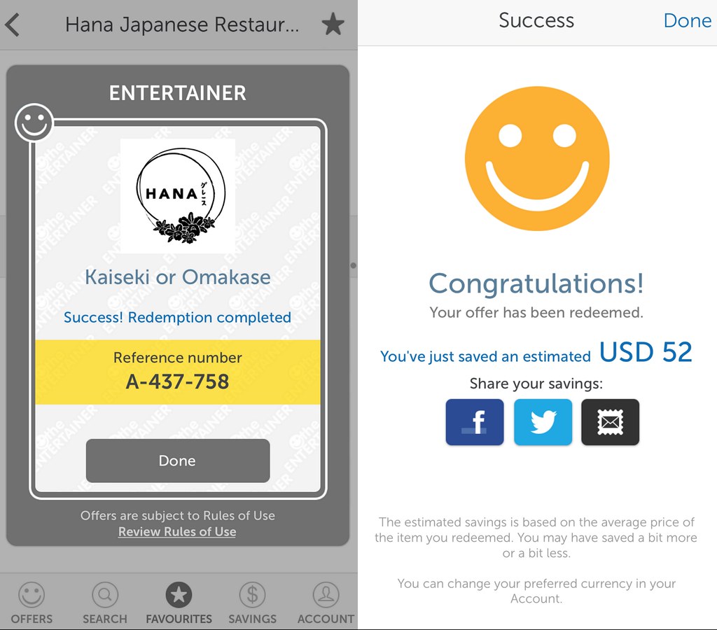 Hana Japanese Restaurant: Entertainer App