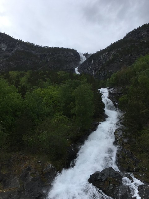 Waterfall at the entrance to Nærøyfjord