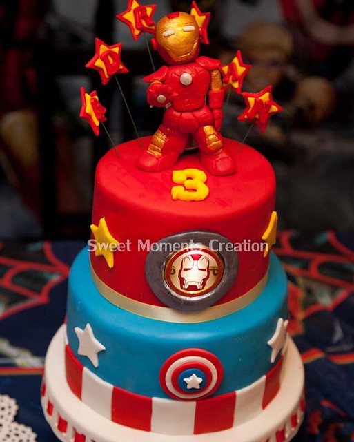 Iron Man Theme Cake with Working Iron Man Light by Sweet Moments Creation
