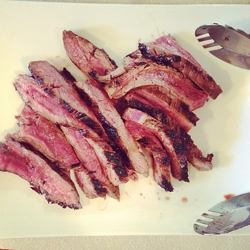 I'm learning how to cook meat correctly. My new favorite color is pink. #flanksteak #nailedit #thatswhatisaid