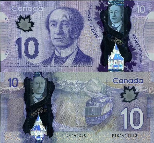 10 Dolárov Kanada 2013, polymer