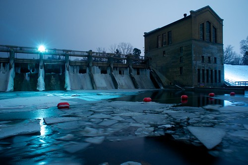 winter reflection industry ice night river dam powerplant hydroelectric nikkor24mmf2 filterdidymiumbwredhancer491 sonyalpha7rilce7ra7r