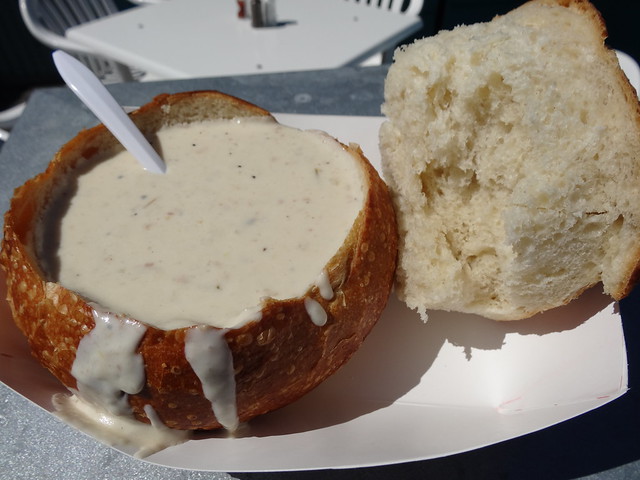 Can't beat clam chowder in a bread bowl in Monterey, California