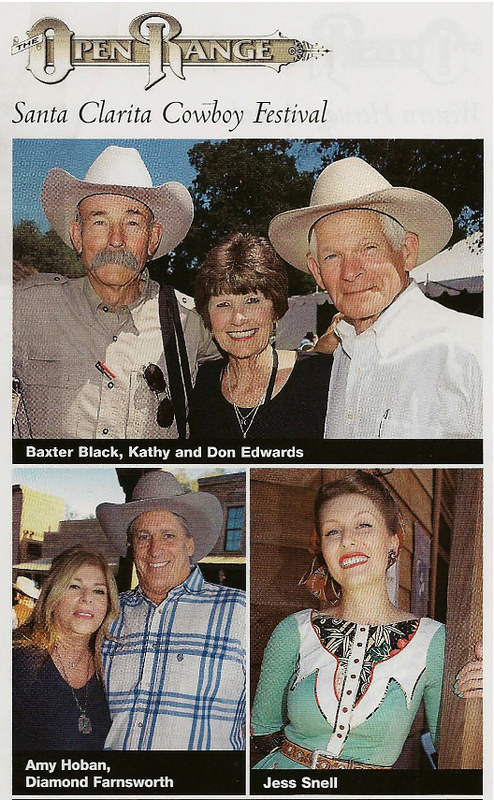 Rockin&#039; B designer Jess Snell in her Kitty Dress, featured in Cowboys &amp; Indians Magazine, Aug/Sept 2013.