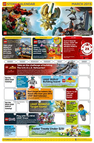 LEGO March 2015 Store Calendar
