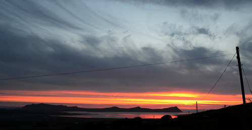 ireland sunset sky colour water landscape kerry hills burning threesisters dinglepeninsula