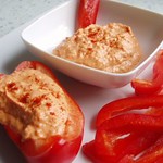 Red Bell Dippers with hot Ajvar Quark