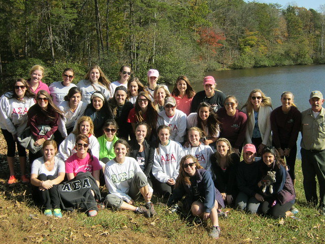 Bond with your sorority sisters and fraternity brothers in the great outdoors. This group of Alpha Sigma Alpha sisters had a great time at Bear Creek Lake State Park