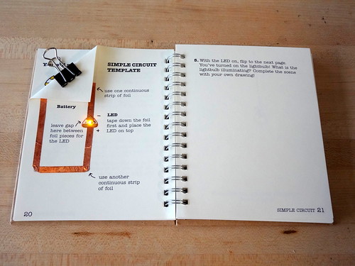 Simple circuit made with Chibitronics LED Circuit Stickers
