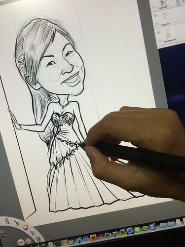 digital caricature of a glam lady for Property Guru