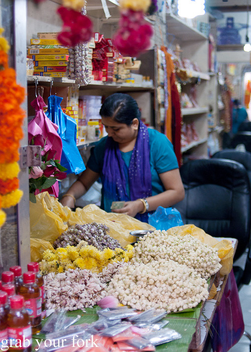Gajra flower garland shop in Little India, Dubai
