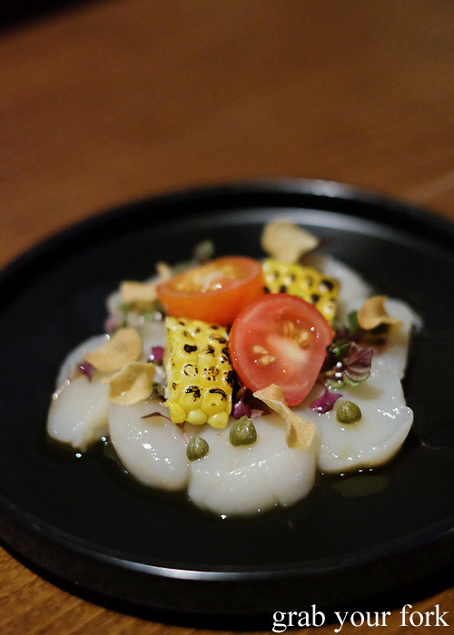 Sashimi scallop with yuzu honey at Kiyomi by Chase Kojima at Jupiters Gold Coast