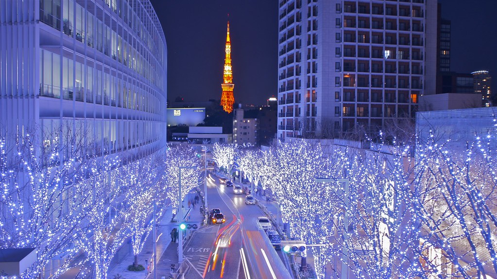 Tokyo Tower and Roppongi Christmas illumination