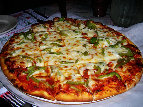thin crust with pepperoni and green pepper
