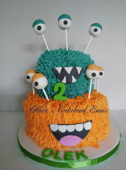 Cute Monster Themed Cake by Alicja Komasa of Alice's Cakeland Ennis