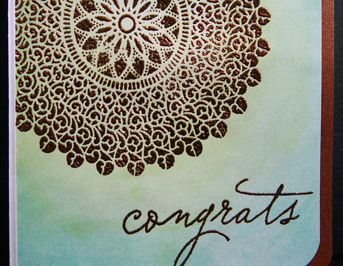Mint Ombre Watercolor and Copper Embossed Card | shirley shirley bo birley Blog