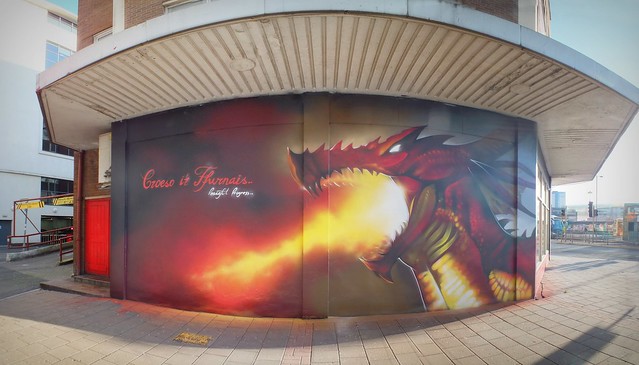 Dragon street art by Peaceful Progress
