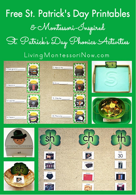 Free St Patrick's Day Printables and Montessori-Insired St Patrick's Day Phonics Activities