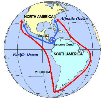 World History Map-Panama Canal
