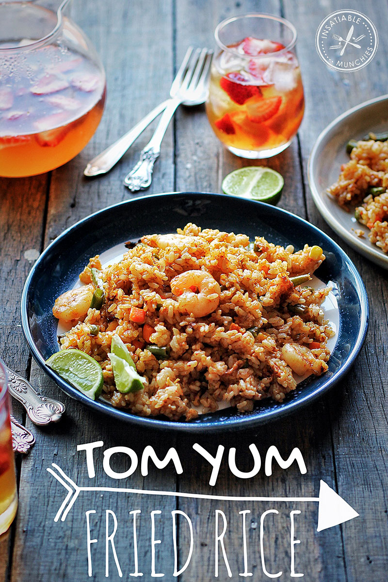 Tom Yum Fried Rice with Vegetables and Shrimp