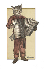Accordion Cat with Goggles and Mask