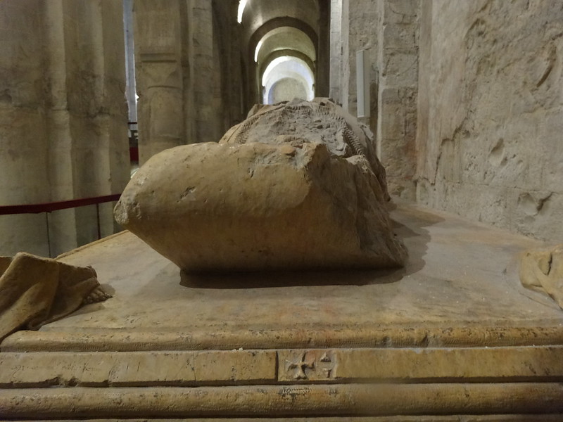 Remains of a tomb of knight of Malta, with Alpha and Omega symbols