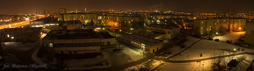 city panorama night view poland kielce olekgraf