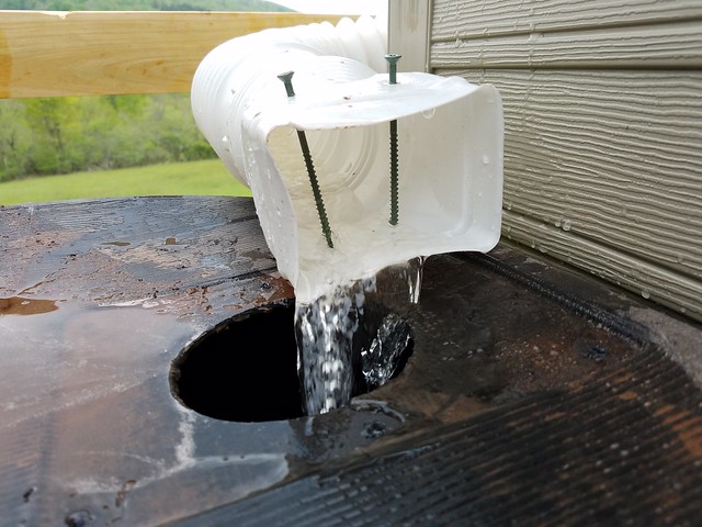How to Build a Rainwater Catchment On a Shed Roof. It's easy to attach gutters onto your shed roof to collect water! Perfect solution for catching rainwater for your vegetable garden.