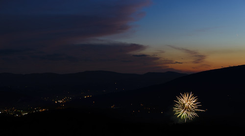 city sunset sky cloud mountains color lights evening twilight fireworks dusk explosion hills valley firecrackers