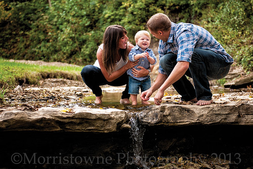 family portrait creek laughing outdoors happy nikon toddler courtney smiles bryan nikkor plaid porter maverick 2470mm vogt d700 ohiophotographer morristownephotography