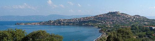 panorama castle bay harbor greece lesvos lesbos molyvos mithymna pentaxk5