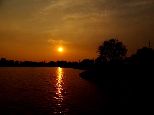 light sunset sun india lake reflection nature water beautiful clouds photography gold golden evening flickr sony tourist chandigarh newlakesector42 sonydschx400v ricktoor