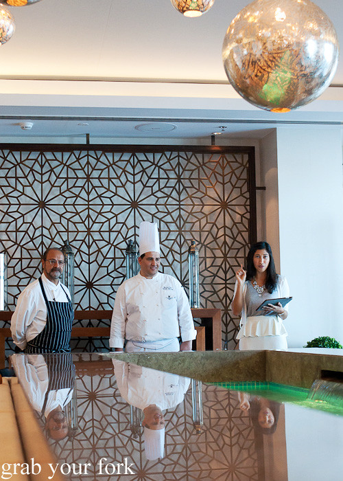 Chef de Cuisine Youssef Issa with guest chef Greg Malouf at Nawwara, JW Marriott Marquis Dubai
