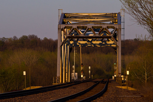 railroad bridge up river illinois steel sub rail il chester signals unionpacific goldenhour subdivision railfanning kaskaskia