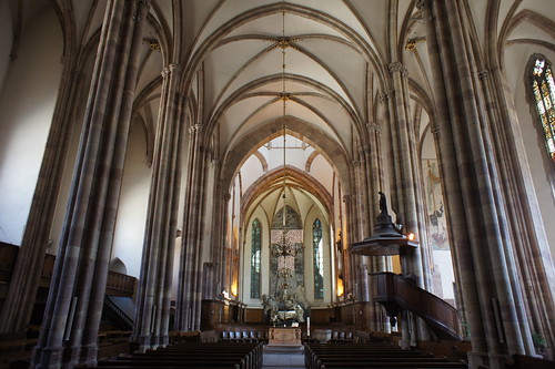 church interior gothic medieval strasbourg