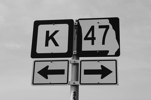 blackandwhite k sign highway 47 ak47 highway47 highwayk mo47 missouriroute47