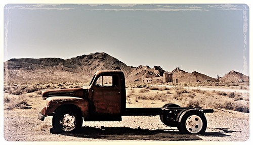 old mountains abandoned truck vintage gold rust ruins decay nevada mining forgotten ghosttown rhyolite htt abandonedtruck truckthursday