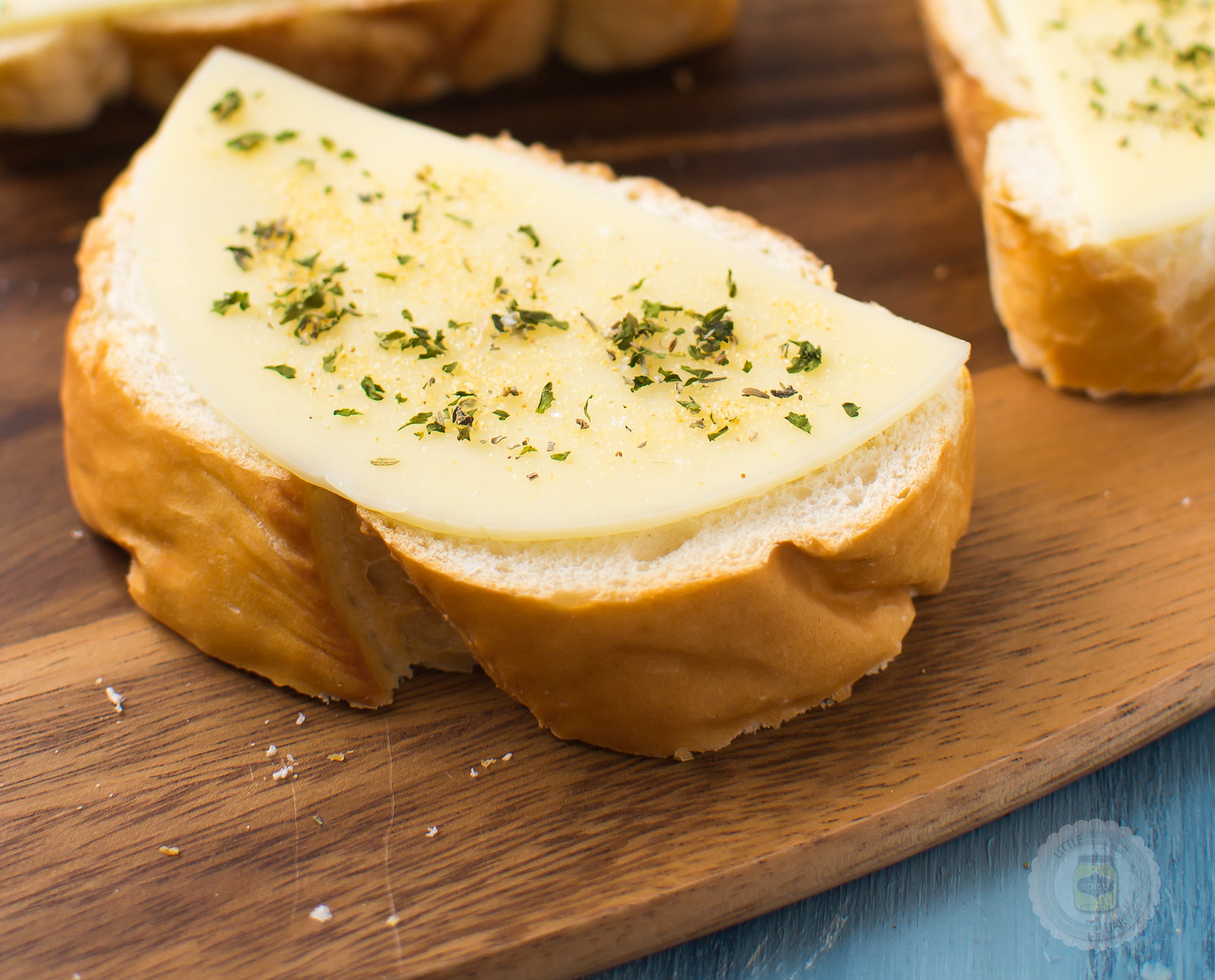 Easy Cheesy Garlic Bread Before Baking Closeup