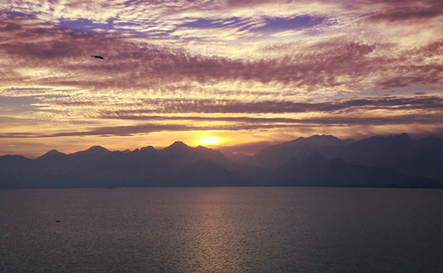 sea sun mountains beautiful clouds sunrise dawn mediterranean antalya breathtaking stunnign